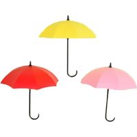 Chaîne de clé de parapluie 6 ensembles de crochet rose rouge jaune mur