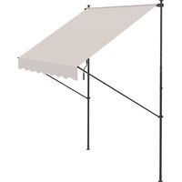 Toldo retráctil 200x175x210-310 cm réglable manivela protection UV40+ pour balcón terraza crema