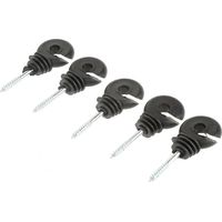 50 Pièces/Ensemble Isolants Annulaires Isolants de Clôture électrique Isolants Annulaires à Visser Noirs Accessoires de Clôture électrique pour Poteau