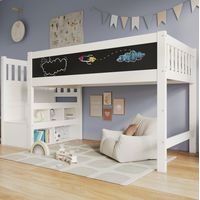 letto contenitore 90x200 con lavagna e scala bianco OKMYHOME