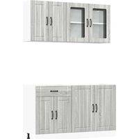 Maison Exclusive - Ensemble de 4 meubles de cuisine "Lucca" en bois d'ingénierie Sonoma gris