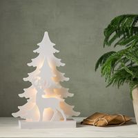 Décoration lumineuse LED Sapin en bois Décoration de Noël Avent X-Mas blanc, blanc froid, LxH 29 x 41 cm