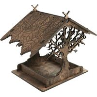 Wetterfestes Vogelfutterhaus aus Holz – Praktisches Design zum einfachen Befüllen – Lockt Finken, Meisen und Kolibris an