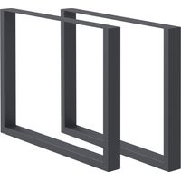 ECD Germany Set 2 Pieds de Table - 90 x 72 cm - Rectangulaire - Anthracite - en Acier Revêtu de Poudre - Pied de Meuble Banc - Support Profil Carré - Design Industriel - pour Table à Manger Bureau