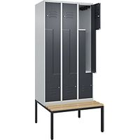 C+P Armadietto a Z Classic PLUS con panca 3 scomparti