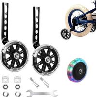 Pair Roulette Velo Enfant, Roues Stabilisatrices, Roues D'entraînement de Vélo de Support pour Vélo D'dnfant Stabilisateurs Universelle 12 14 16 18 20 Pouces Roue Réglables pour Enfants