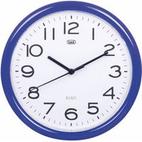 Trevi OM 3301 - Uhr de leise Wand de 25,5 cm de Durchmesser mit de Quarzwerk, Farbe blau