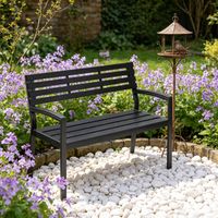 Banc de jardin élégant avec dossier, banc d'extérieur, banc de parc (banc de parc uniquement)