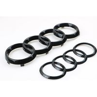 Anneau de logo Audi noir brillant avant et arrière 273 mm 192 mm A1 A3 A4 A5