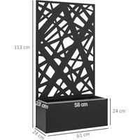Jardinière brise-vue paravent treillis plantes grimpantes 61x23x113cm