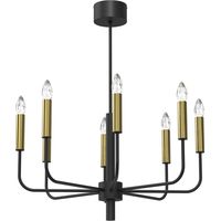 Suspension chandelier Akasya noir/or 8xE14 Luminex