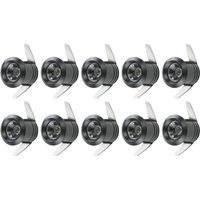 10 Mini-LED-Einbaustrahler (1 W) mit separatem Transformator für Vitrinen, Küchen, Treppenhäuser, Schränke, 90–265 V Wechselstrom