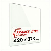 420 x 378 x 4 mm - Vitre de cheminée pour insert et poêle à bois - verre de rechange - France Vitre - jusqu'à 800°C - 378 x 420 x 4 mm