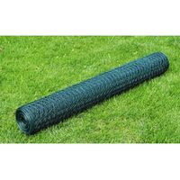 Grillage à poule avec revêtement-Clôture pour poule en PVC 25x0,5 m vert 908293