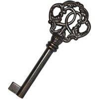 MERONI llave cuero 1691-bz , Llave clásica para cerraduras de armario Color cuero labrado.