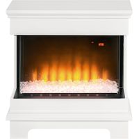 Caminetto Elettrico a 10 Colori con Spegnimento Automatico e Timer da 12h, 61x28x66.5 cm, Bianco