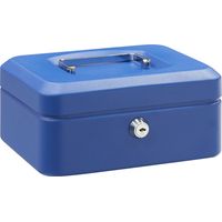 ARREGUI Elegant Cassetta di sicurezza con chiave per contare e trasportare denaro, Cassetta Portavalori in acciaio con vassoio Portamonete, Cassaforte portatile de 20 cm di larghezza Blu C9225