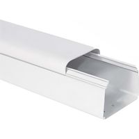 First Plast – Goulotte 80 x 60 mm – Clipsage sur le dessus – 2m – Pour liaison frigorifique – Système amovible pour dissimulation câbles