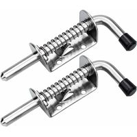 lune-2Pcs Garage Door Lock Targette Spring Latch Steel Spring Bolts Door Latches and Bolts 128mm for Garage Door Garden Shed