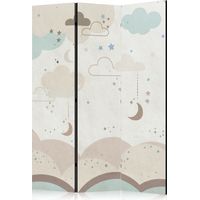 Dekorativer Paravent artgeist beige 135x172 cm Stoff Holz