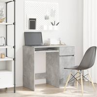 vidaXL Bureau gris béton 86x49x76 cm bois d'ingénierie