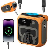 Ventilateur portable à pince de 10 000 mAh avec 5 vitesses, rechargeable et mains libres, idéal pour la ceinture et le camping (orange)