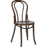 Lot de 2 chaises bistrot en bois d'hêtre, finition noyer