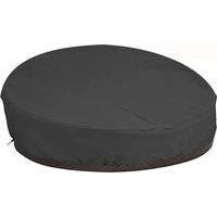 Ahlsen Housse de Protection Canapé-lit Rond Jardin Imperméable, Couverture de Lit de Jardin Rond Salon Exterieur Oxford 210D,Anti-UV et Coupe-Vent (210D Noir)