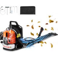 VEVOR Soffiatore per Foglie a Gas, Spazzaneve a Zaino a 2 Tempi 63CC, Serbatoio Carburante da 1,89 L, Volume deAria 1110 CFM per Cura del Prato, Pulizia delle Foglie, Rimozione Neve