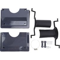 Kit de couverture pour passage mural HVAC avec garniture élastique – protection anti-UV et intempéries pour tuyaux de climatisation (diam. 45mm, gris, 2 plaques + kit montage)