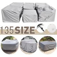 (210D Noir, 120 x 60 x 106 cm) Housse de protection imperméable et résistante 210D pour mobilier de jardin, résistante à la pluie, à la neige et au vent, idéale pour canapé, table et chaises.