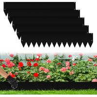 TolleTour Bordure de pelouse Bordure de jardin Bordure de tonte Bordure de parterre DIY Noir 100x20cm 5m