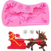 Moule à Chocolat en Silicone Pastel pour Noël - Père Noël et Renne - Décoration et Pâtisserie DIY