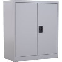 Armario Archivador Metálico con 2 Puertas Cerradura Estante Ajustable para Sala de Estar Estudio 80x40x92,5 cm Gris