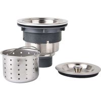 Colino per lavello da cucina da 3 1/2" con cestello per rifiuti profondo rimovibile / set colino / coperchio anti-perdite, acciaio inossidabile