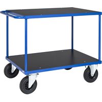 Kongamek Tischwagen in blau 1000x600x870mm mit Schiebegriff, Gummibereifung ohne Bremse