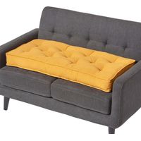HOMESCAPES Coussin rehausseur pour canapé en coton, Jaune moutarde