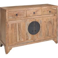 Credenza in legno massello con 3 cassetti 2 ante 120x45x85 Stone