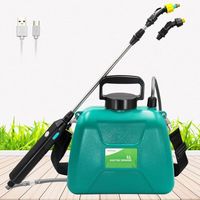 Pulvérisateur à piles de 1,35 gallon/5 litres, pulvérisateur électrique avec poignée de chargement USB, pulvérisateur de jardin portable avec manche télescopique, 2 buses et bandoulière réglable