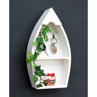 Schlüsselboard mit Ablage Boot 93542-XL Schlüsselhaken Wandregal 38 cm Schlüsselleiste Schlüsselkasten