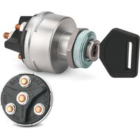 SpeedWare 4-Position Universal Ignition Key Switch for 12V Car, Truck, Tractor, Trailer, Forklift - Acc/Off/IGN/(Start)