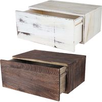 Étagère murale Dinant, avec tiroir, 21x46x30cm style shabby, vintage - brun foncé