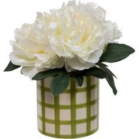Composition florale artificielle pivoines H21,5 cm - Atmosphera créateur d'intérieur