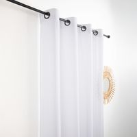 Voilage - Effet naturel avec fils en relief Blanc 145x240 cm