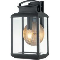 Elstead Quoizel Byron Lanterne murale d'extérieur graphite avec réflecteur en étain, IP44
