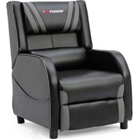 GTFORCE RANGER S FAUX LEATHER GAMING RECLINER ARMCHAIR SOFA RECLINING CINEMA CHAIR GREY