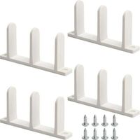 Green Mobility-Confezione da 4 guide per pavimento per porte scorrevoli dell'armadio - Guide per pavimento universali in ABS per porte scorrevoli spesse 3,5 cm - Guide per pavimento bianche per porte