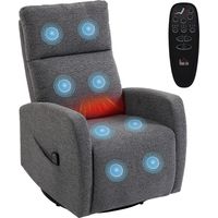 Fauteuil relaxant rotatif avec massage et chaleur, gris foncé