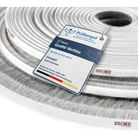 STEIGNER 10m Bürstendichtung Weiß Dichtungsbürste selbstklebend, Türbodendichtung Türdichtung, Höhe 12 mm
