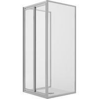 Box doccia 3 lati 2 fissi+saloon 2 ante battente vetro trasparente h 198 mod. West 75x80x75 cm ap. 80